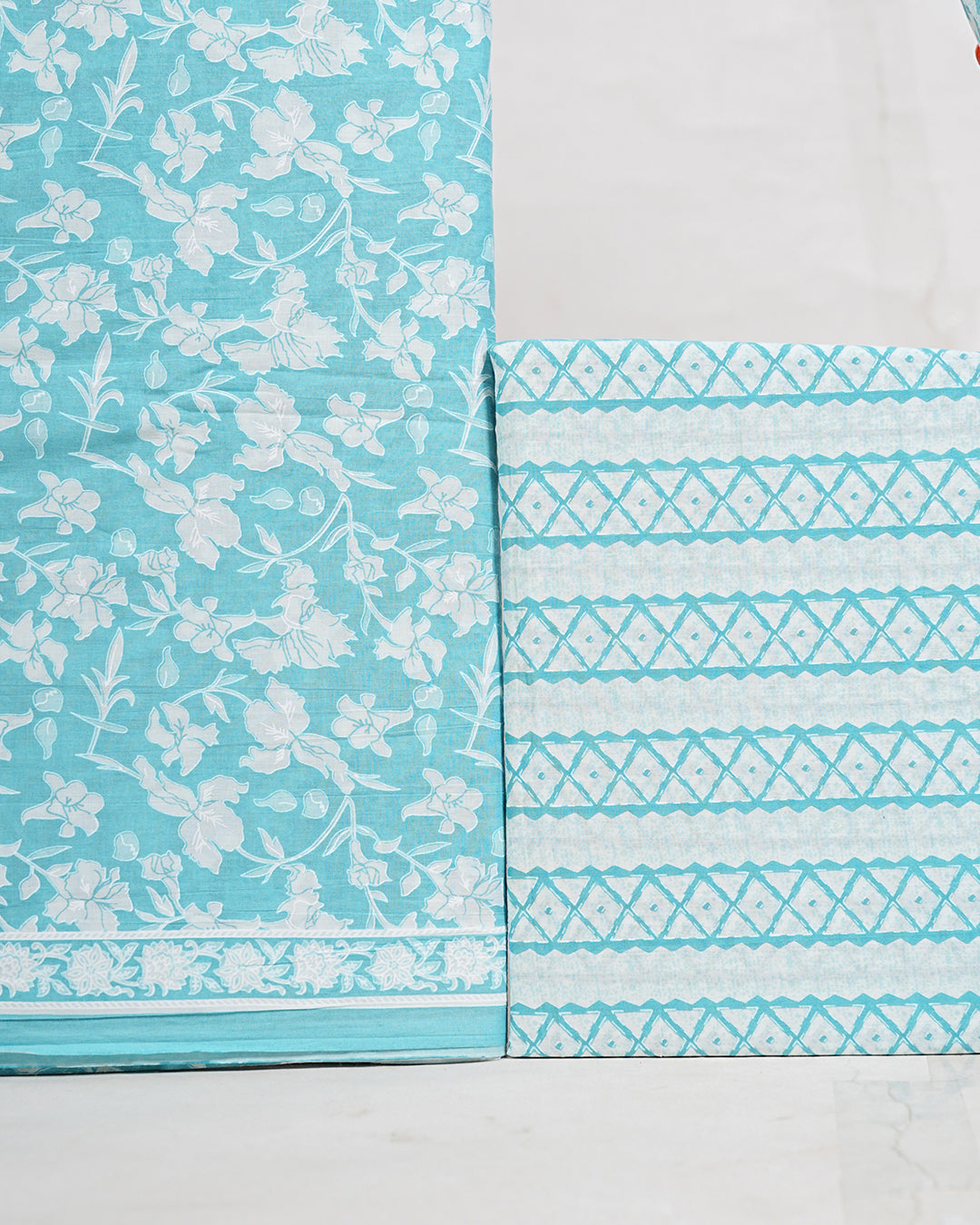 Hand Block Printed Pure Cotton Suit with Cotton Mulmul Dupatta