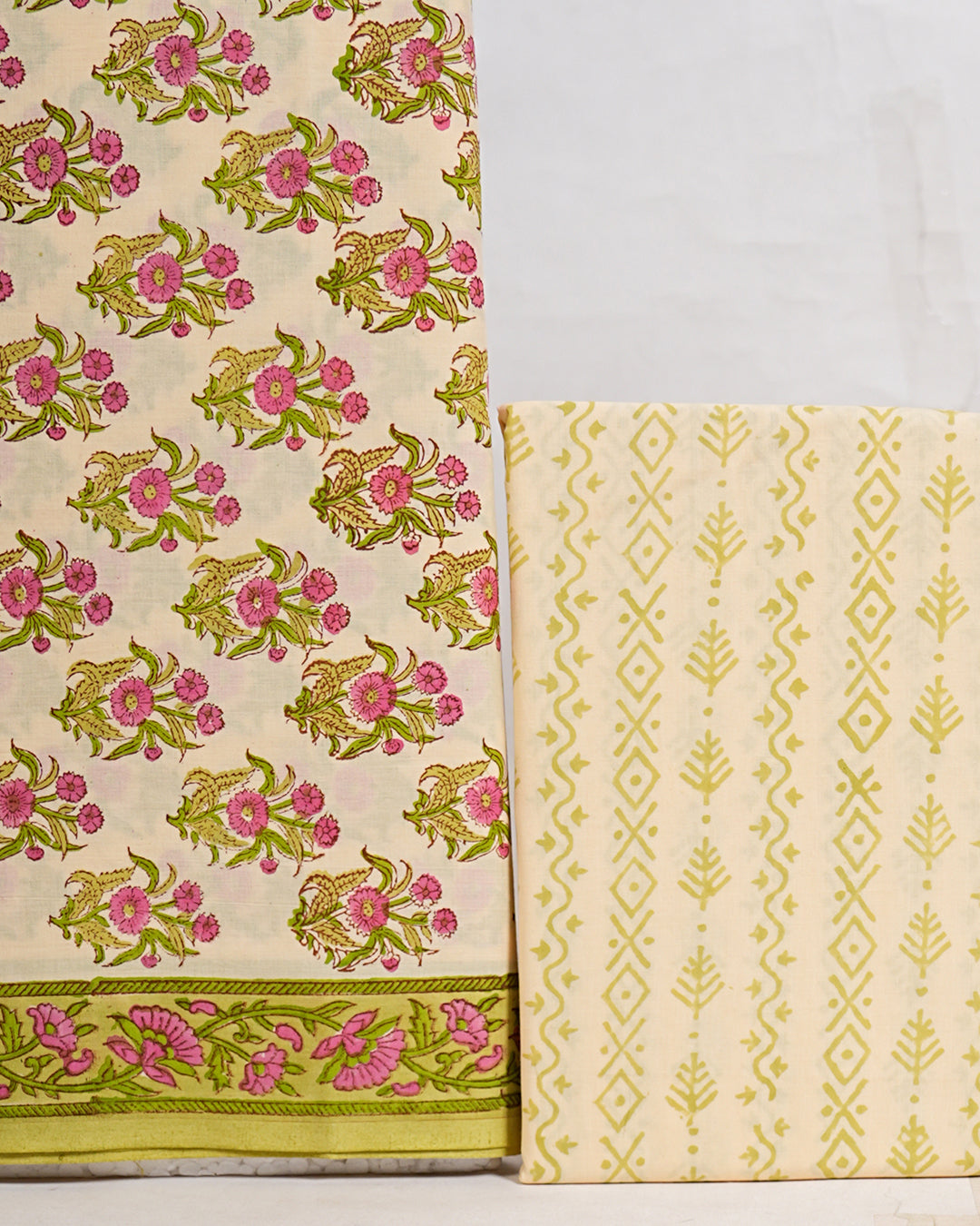 Hand Block Printed Pure Cotton Suit with Cotton Mulmul Dupatta - Posh and Pretty by Nav