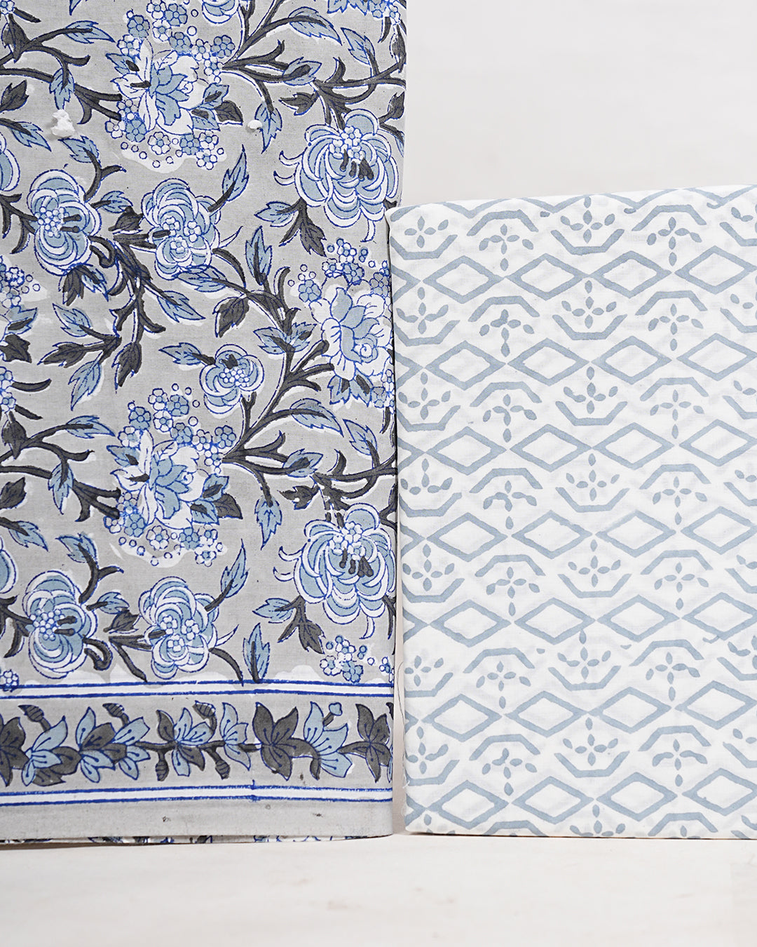 Hand Block Printed Pure Cotton Suit with Cotton Mulmul Dupatta - Posh and Pretty by Nav