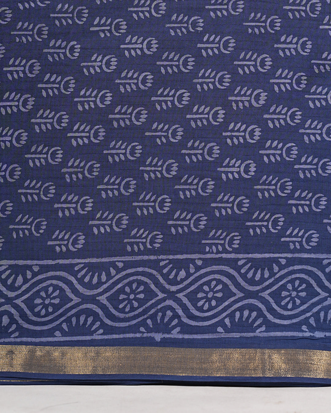 Hand Block Printed South Cotton Suit with South Cotton Dupatta