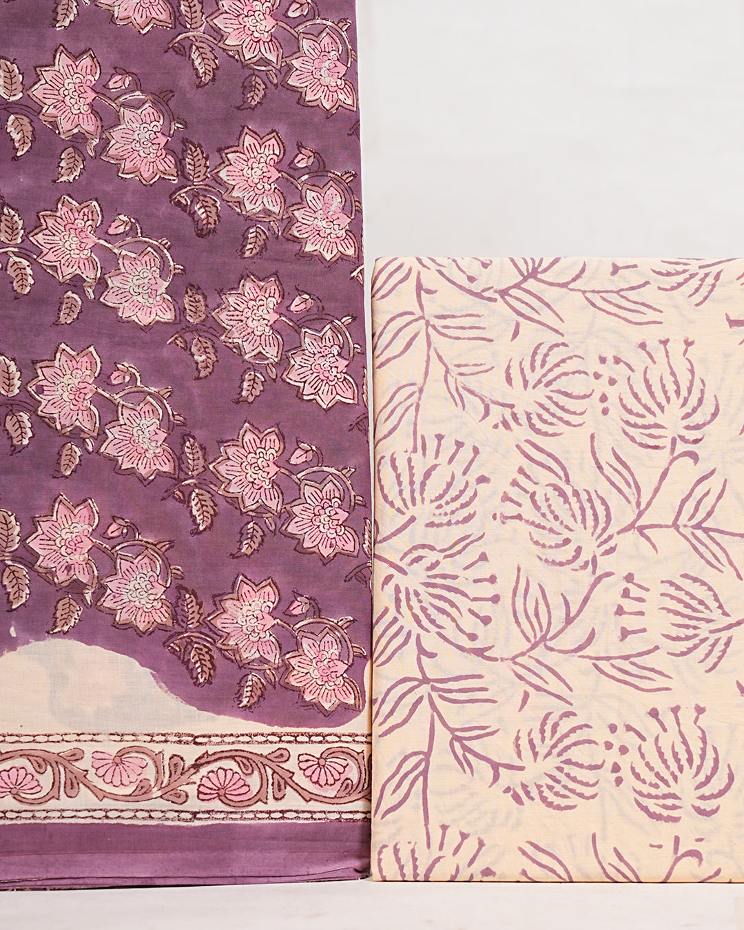 Hand Block Printed Pure Cotton Suit with Cotton Mulmul Dupatta - Posh and Pretty by Nav
