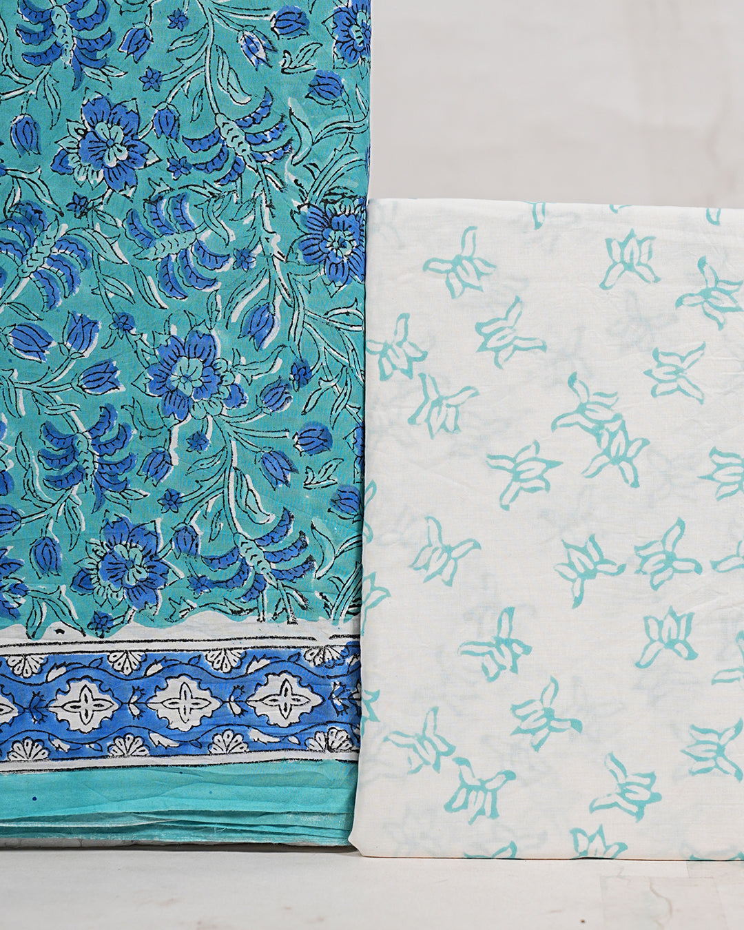 Hand Block Printed Pure Cotton Suit with Cotton Mulmul Dupatta