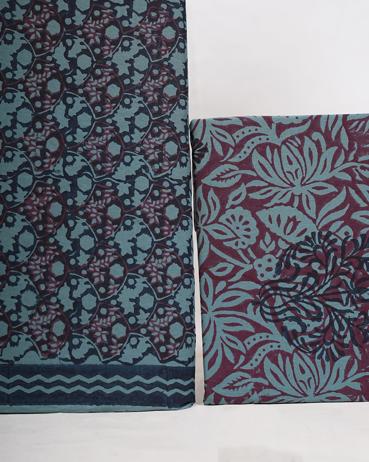 Hand Block Printed Pure Cotton Suit with Cotton Mulmul Dupatta