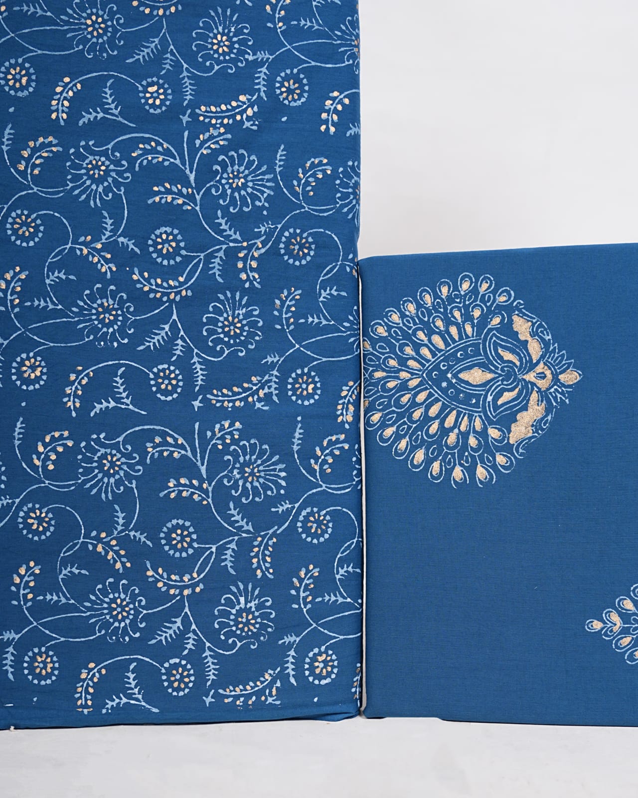 Hand Block Printed Pure Cotton Suit with Cotton Mulmul Dupatta