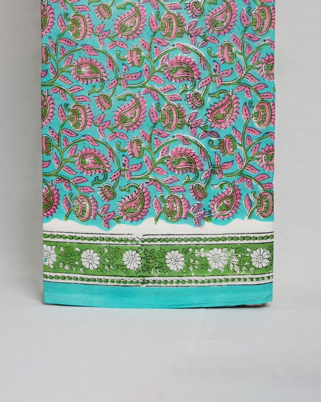 Hand Block Printed Pure Cotton Suit with Kota Doria Dupatta