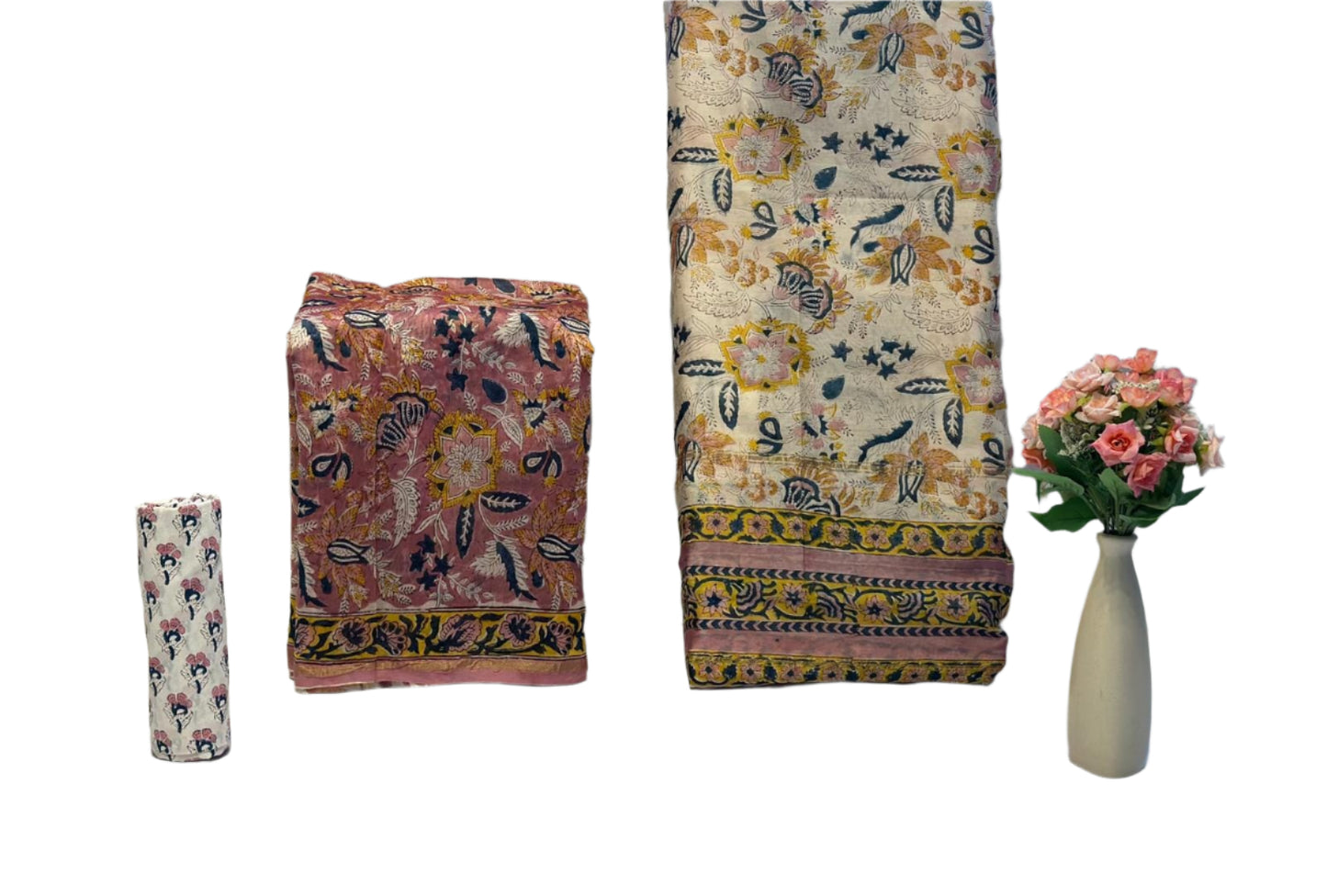 Hand Block Printed Chanderi Silk Suit with Chanderi Dupatta
