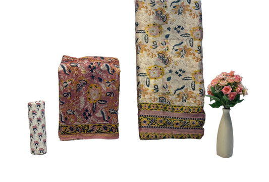 Hand Block Printed Chanderi Silk Suit with Chanderi Dupatta